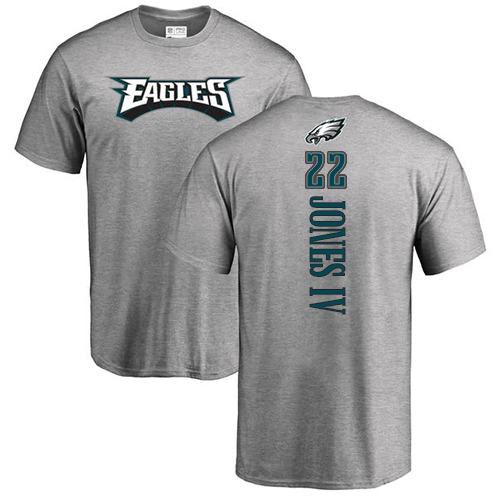 Men Philadelphia Eagles #22 Sidney Jones Ash Backer NFL T Shirt